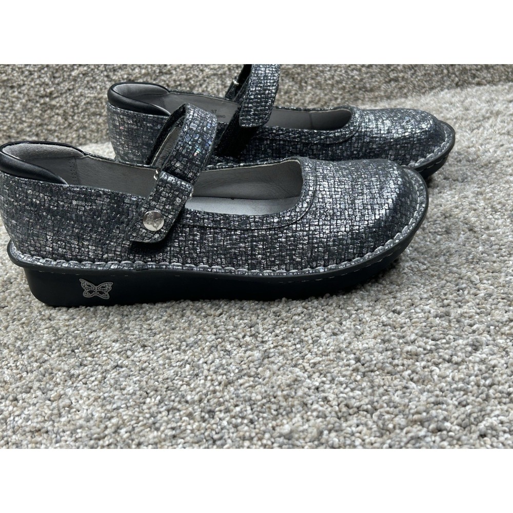 Alegria By PG Lite Women's Size 37 BEL-162 Black Gray Hook & Loop Comfort Shoes - Picture 7 of 11